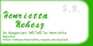 henrietta mehesz business card